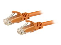 StarTech.com 15m CAT6 Ethernet Cable, 10 Gigabit Snagless RJ45 650MHz 100W PoE Patch Cord, CAT 6 10GbE UTP Network Cable w/Strain Relief, Orange, Fluke Tested/Wiring is UL Certified/TIA - Category 6 - 24AWG (N6PATC15MOR) - Patchkabel - RJ-45 (han) til RJ-45 (han) - 15 m - UTP - CAT 6 - formet, knastfri - orange N6PATC15MOR