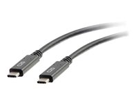 C2G 0.9m (3ft) USB C Cable - USB 3.1 (3A) - M/M USB Type C Cable - Black - USB-kabel - 24 pin USB-C (han) til 24 pin USB-C (han) - USB 3.1 Gen 1 - 3 A - 90 cm - sort 88830