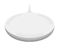 Belkin BoostCharge - Trådløs opladningspude - 10 Watt - hvid WIA001BTWH