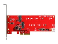StarTech.com 2x M.2 SATA SSD Controller Card - PCIe - PCI Express M.2 SATA III Controller - NGFF Card Adapter (PEX2M2) - Lagringskontrol - M.2 - M.2 Card / SATA 6Gb/s - PCIe 2.0 x2 - for P/N: BNDTB10GI, BNDTB210GSFP, BNDTB310GNDP, BNDTB410GSFP, BNDTB4M2E1, BNDTBUSB3142 PEX2M2