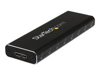 StarTech.com M.2 SSD Aluminum Enclosure to USB 3.0 (5Gbps) with UASP - M.2 NGFF SATA with B Key & B+M Key - External M.2 Portable Enclosure (SM2NGFFMBU33) - Lagringspakning - M.2 - SATA 6Gb/s - USB 3.0 - sort SM2NGFFMBU33