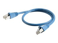 C2G Cat6a Booted Shielded (STP) Network Patch Cable - Patchkabel - RJ-45 (han) til RJ-45 (han) - 5 m - STP - CAT 6a - formet, knastfri, strenget - blå 89912