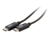 C2G 1.8m (6ft) USB C Cable - USB 2.0 (3A) - M/M USB Type C Cable - Black - USB-kabel - 24 pin USB-C (han) til 24 pin USB-C (han) - USB 2.0 - 3 A - 1.8 m - sort 88826