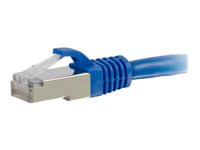 C2G Cat6a Booted Shielded (STP) Network Patch Cable - Patchkabel - RJ-45 (han) til RJ-45 (han) - 30 m - STP - CAT 6a - formet, knastfri, strenget - blå 89930