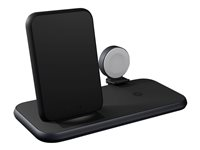 Zens Aluminium Series 4 in 1 - Trådløs opladningsstander + AC-strømadapter - 45 Watt - Apple Fast Charge, FC (USB) - på kabel: USB-C - sort ZEDC15B/00