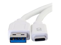C2G 3ft USB C 3.0 to USB Cable - USB C to USB A - M/M - USB-kabel - USB Type A (han) til 24 pin USB-C (han) - USB 3.1 - 30 V - 3 A - 91.4 cm - hvid 28835