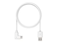 Compulocks 6ft 2.0 USB-A to 90-Degree USB-C Charging Cable Right Angle - USB-kabel - USB (han) lige til 24 pin USB-C (han) højrevinklet - 1.83 m - hvid - for Compulocks Space Galaxy Tab A 8.4", Space Galaxy Tab S6, Space Kiosk, Space Rise 6FT90DUSBCW