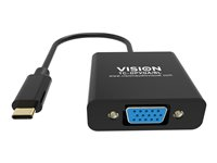 VISION - Videoadapter - 24 pin USB-C han til HD-15 (VGA) hun - sort - 1080p support TC-USBCVGA/BL