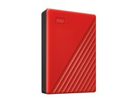 WD My Passport WDBR9S0060BRD - Harddisk - krypteret - 6 TB - ekstern (bærbar) - USB 3.2 Gen 1 - 256-bit AES - rød WDBR9S0060BRD-WESN