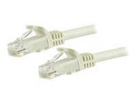StarTech.com 3m CAT6 Ethernet Cable, 10 Gigabit Snagless RJ45 650MHz 100W PoE Patch Cord, CAT 6 10GbE UTP Network Cable w/Strain Relief, White, Fluke Tested/Wiring is UL Certified/TIA - Category 6 - 24AWG (N6PATC3MWH) - Patchkabel - RJ-45 (han) til RJ-45 (han) - 3 m - UTP - CAT 6 - formet, knastfri - hvid N6PATC3MWH