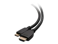 C2G 6ft 4K HDMI to Mini HDMI Cable with Ethernet - 60 Hz - M/M - HDMI-kabel med Ethernet - 19 pin mini HDMI Type C han til HDMI han - 1.83 m - afskærmet - sort 50619