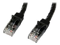 StarTech.com 5m CAT6 Ethernet Cable, 10 Gigabit Snagless RJ45 650MHz 100W PoE Patch Cord, CAT 6 10GbE UTP Network Cable w/Strain Relief, Black, Fluke Tested/Wiring is UL Certified/TIA - Category 6 - 24AWG (N6PATC5MBK) - Patchkabel - RJ-45 (han) til RJ-45 (han) - 5 m - UTP - CAT 6 - formet, knastfri - sort N6PATC5MBK