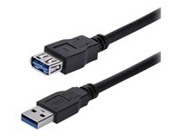 StarTech.com 1m Black SuperSpeed USB 3.0 Extension Cable A to A - Male to Female USB 3 Extension Cable Cord 1 m (USB3SEXT1MBK) - USB forlængerkabel - USB Type A (han) til USB Type A (hun) - USB 3.0 - 1 m - sort - for P/N: BNDDKT30CAHV, SV211DPUA4K, SV211HDUA4K, USB2001EXT2NA, USB2002EXT2NA, USB2004EXT2NA USB3SEXT1MBK