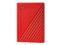 WD My Passport WDBYVG0020BRD - Harddisk - krypteret - 2 TB - ekstern (bærbar) - USB 3.2 Gen 1 - 256-bit AES - rød WDBYVG0020BRD-WESN