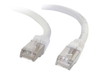 C2G Cat6a Booted Shielded (STP) Network Patch Cable - Patchkabel - RJ-45 (han) til RJ-45 (han) - 3 m - STP - CAT 6a - formet, knastfri, strenget - hvid 89938