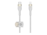 Belkin BOOST CHARGE - Lightning-kabel - 24 pin USB-C han til Lightning han - 1 m - hvid CAA011BT1MWH