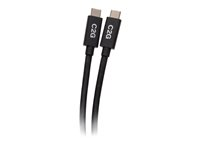 C2G 3.3ft (1m) USB-C Male to USB-C Male Cable (20V 5A) - USB4 (40Gbps) - USB-kabel - 24 pin USB-C (han) til 24 pin USB-C (han) - USB 2.0 / USB 3.2 / USB4 / Thunderbolt 3 - 20 V - 5 A - 1 m - USB Power Delivery (100 W), omvendelige stikforbindelser, guldglimtede kontakter, 8K support - sort C2G28878