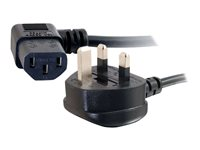 C2G Universal Power Cord - Strømkabel - BS 1363 (han) til power IEC 60320 C13 - 5 m - 90° stikforbindelse, formet - sort 88522