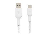 Belkin BoostCharge - USB-kabel - 24 pin USB-C (han) til USB (han) - 2 m - hvid CAB002BT2MWH