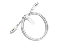 OtterBox Premium - USB-kabel - 24 pin USB-C (han) til 24 pin USB-C (han) - 1 m - skyet himmel-hvid 78-52680