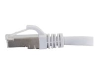 C2G Cat6a Booted Shielded (STP) Network Patch Cable - Patchkabel - RJ-45 (han) til RJ-45 (han) - 1 m - STP - CAT 6a - formet, knastfri, strenget - hvid 89935