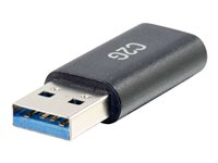 C2G USB C to USB Adapter - SuperSpeed USB Adapter - 5Gbps - F/M - USB adapter - 24 pin USB-C (hun) omvendelig til USB Type A (han) - USB 3.0 - formet - sort 54427