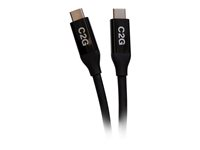 C2G 2.5ft (0.8m) USB-C Male to USB-C Male Cable (20V 5A) - USB4 (40Gbps) - USB-kabel - 24 pin USB-C (han) til 24 pin USB-C (han) - USB 2.0 / USB 3.2 / USB4 / Thunderbolt 3 - 20 V - 5 A - 80 cm - USB Power Delivery (100 W), omvendelige stikforbindelser, guldglimtede kontakter, 8K support - sort C2G28877