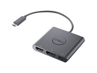 Dell Adapter USB-C to HDMI/DP with Power Pass-Through - Videoadapter - 24 pin USB-C han til HDMI, DisplayPort, USB-C (kun strøm) hun - 18 cm - 4K support, strømgennemløb DBQAUANBC070