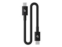 Beats - USB-kabel - 24 pin USB-C (han) til 24 pin USB-C (han) - USB 2.0 - 20 cm - flettet kabel, reinforced design, Fast Charging op til 60 W - boltsort MEQ94ZM/A