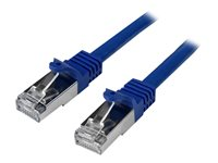 StarTech.com 2m CAT6 Ethernet Cable, 10 Gigabit Shielded Snagless RJ45 100W PoE Patch Cord, CAT 6 10GbE SFTP Network Cable w/Strain Relief, Blue, Fluke Tested/Wiring is UL Certified/TIA - Category 6 - 26AWG (N6SPAT2MBL) - Patchkabel - RJ-45 (han) til RJ-45 (han) - 2 m - SFTP / 50 micron - CAT 6 - formet, knastfri - blå N6SPAT2MBL
