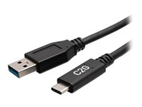 C2G 1ft USB-C to USB-A SuperSpeed USB 5Gbps Cable M/M - USB-kabel - USB Type A (han) til 24 pin USB-C (han) - USB 3.2 Gen 1 - 30 V - 3 A - 30 cm - formet - sort C2G28875