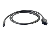C2G 3ft USB-C to C 3.1 (Gen 1) Male to Female Extension Cable (5Gbps) - USB-forlængerkabel - 24 pin USB-C (han) til 24 pin USB-C (hun) - USB 3.1 Gen 1 / Thunderbolt 3 - 3 A - 90 cm - formet - sort 88656