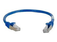C2G Cat6a Booted Shielded (STP) Network Patch Cable - Patchkabel - RJ-45 (han) til RJ-45 (han) - 3 m - STP - CAT 6a - formet, knastfri, strenget - blå 89911