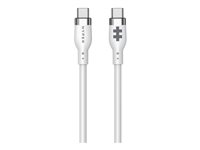 HyperJuice - USB-kabel - 24 pin USB-C (han) til 24 pin USB-C (han) - USB 2.0 - 1.5 m - USB Power Delivery (60W), forlænget strømrækkevidde (EPR) - hvid HJ4011WHGL