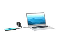 PORT Connect - Strømforsyningsadapter - GaN-teknologi - 120 Watt - 5 A - PD, PD 3.0, QC - 4 output-stikforbindelser (USB Type A, 3 x USB-C) - sort - Europa 900107-UK