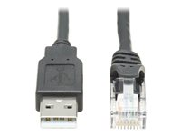 Eaton Tripp Lite Series USB to RJ45 Rollover Console Cable (M/M) - Cisco Compatible, 250 Kbps, 6 ft., Black - Serielt kabel - USB (han) til RJ-45 (hun) - 1.83 m - dobbelt afskærmet - USB 1.1 - sort U009-006-RJ45-X