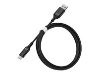 OtterBox Standard - USB-kabel - 24 pin USB-C (han) til USB (han) - USB 2.0 - 3 A - 1 m - sort 78-52537