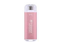 Transcend ESD300 - SSD - 1 TB - ekstern (bærbar) - USB 3.2 Gen 2x1 (USB-C stikforbindelse) - rosenpink TS1TESD300P
