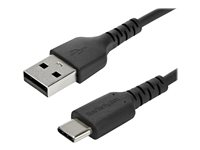 StarTech.com 1m USB A to USB C Charging Cable, Durable Fast Charge & Sync USB 2.0 to USB Type C Data Cord, Rugged TPE Jacket Aramid Fiber M/M 3A Black, Samsung S10, S20, iPad Pro, Pixel - Heavy Duty and Rugged - USB-kabel - USB (han) lige til 24 pin USB-C (han) lige - Thunderbolt 3 / USB 2.0 - 1 m - sort - for P/N: CDP2HDUACP2, HB30AM4AB, HB31C2A2CME, HB31C3A1CME, SECTBLTDT, STNDTBLTMOB RUSB2AC1MB