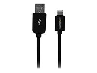 StarTech.com 1m (3ft) Black Apple 8-pin Lightning Connector to USB Cable for iPhone / iPod / iPad - Charge and Sync Cable - 1 meter (USBLT1MB) - Lightning-kabel - Lightning han til USB han - 1 m - dobbelt afskærmet - sort - for P/N: ST7C51224, ST7C51224EU USBLT1MB