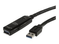 StarTech.com 32.8 ft Active USB 3.0 Extension Cable with AC Power Adapter - Shielded - Male to Female USB USB 3.1 Gen 1 Type A (5Gbps) Extender (USB3AAEXT10M) - USB forlængerkabel - USB Type A (han) til USB Type A (hun) - USB 3.0 - 10 m - aktiv - sort - for P/N: PEXUSB3S42V, PEXUSB3S44V, S352BU33HR, SVA5H2NEUA, USB3SAA3MBK USB3AAEXT10M
