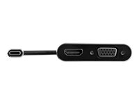 StarTech.com USB-C to VGA and HDMI Adapter - 2-in-1 - 4K 30Hz - Space Grey - Windows & Mac Compatible (CDP2HDVGA) - Ekstern videoadapter - IT6222 - USB-C - HDMI, VGA - space grey CDP2HDVGA