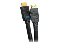 C2G 20ft Ultra Flexible 4K Active HDMI Cable Gripping 4K 60Hz - In-Wall M/M - HDMI-kabel med Ethernet - HDMI han til HDMI han - 6.1 m - sort - aktiv, 4K60 Hz support C2G10381