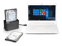 PORT - HDD dockingstation - båse: 1 - 2,5" / 3,5" delt - SATA 3Gb/s - USB 3.0 - sort 900040