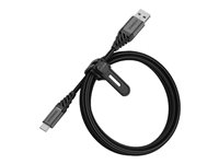 OtterBox Premium - USB-kabel - 24 pin USB-C (han) til USB (han) - USB 2.0 - 3 A - 1 m - mørk askegrå 78-52664