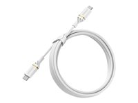 OtterBox Standard - USB-kabel - 24 pin USB-C (han) til 24 pin USB-C (han) - USB 2.0 - 3 A - 2 m - Power Delivery support - støvsky-hvid 78-52673