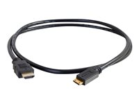C2G Value Series 1.5m High Speed HDMI to HDMI Mini Cable with Ethernet - 4K - UltraHD - HDMI-kabel med Ethernet - 19 pin mini HDMI Type C han til HDMI han - 1.5 m - sort 81999