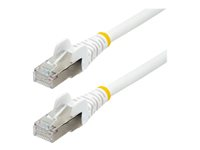 StarTech.com 2m CAT6a Ethernet Cable - White - Low Smoke Zero Halogen (LSZH) - 10GbE 500MHz 100W PoE++ Snagless RJ-45 w/Strain Reliefs S/FTP Network Patch Cord - Patchkabel - RJ-45 (han) til RJ-45 (han) - 2 m - S/FTP - CAT 6a - IEEE 802.3bt - knastfri, strenget, formet, halogenfri - hvid NLWH-2M-CAT6A-PATCH