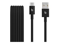 Beats - USB-kabel - USB (han) til 24 pin USB-C (han) - USB 2.0 - 1.5 m - flettet kabel, reinforced design, USB Fast Charge (15W) - boltsort MDGG4ZM/A