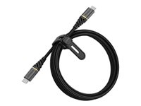 OtterBox Premium - USB-kabel - 24 pin USB-C (han) til 24 pin USB-C (han) - USB 2.0 - 3 A - 2 m - Power Delivery support - glamoursort 78-52678